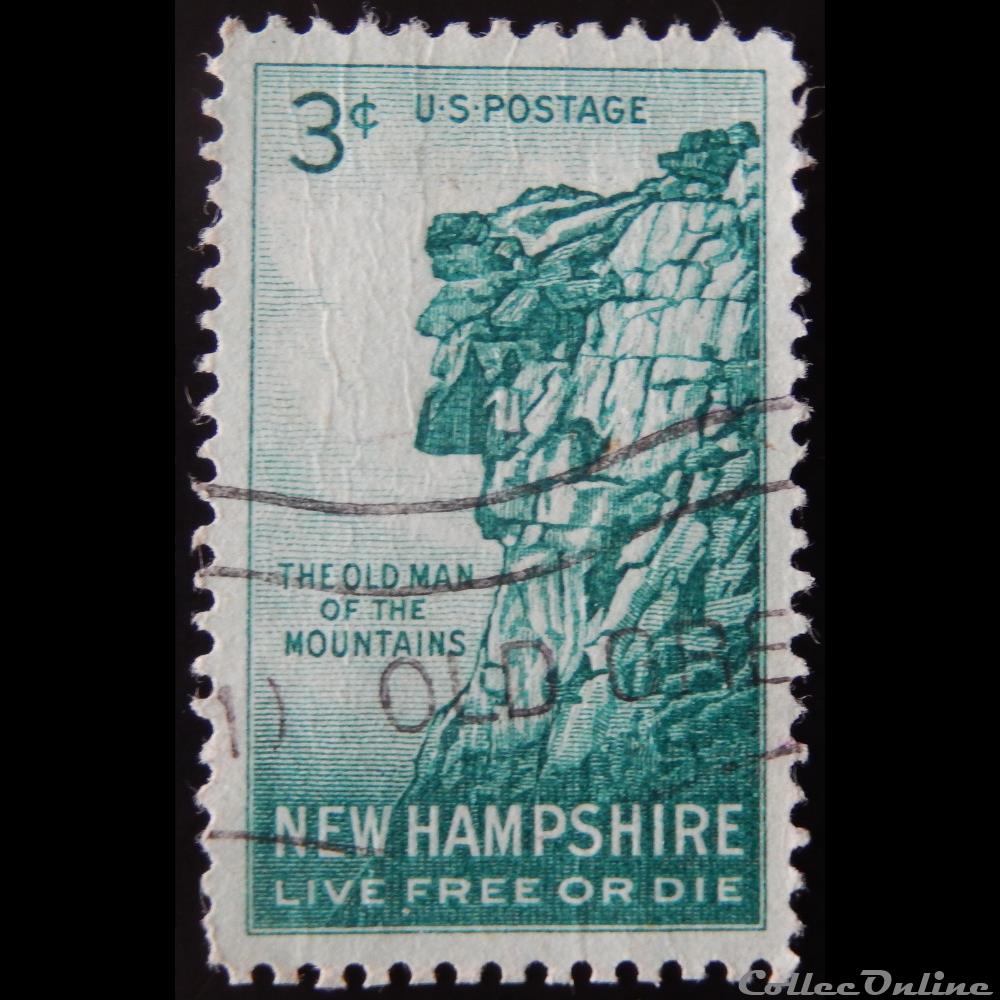 timbre amerique etats unis 00595 le vieille homme sur la montagne 3c de 1955