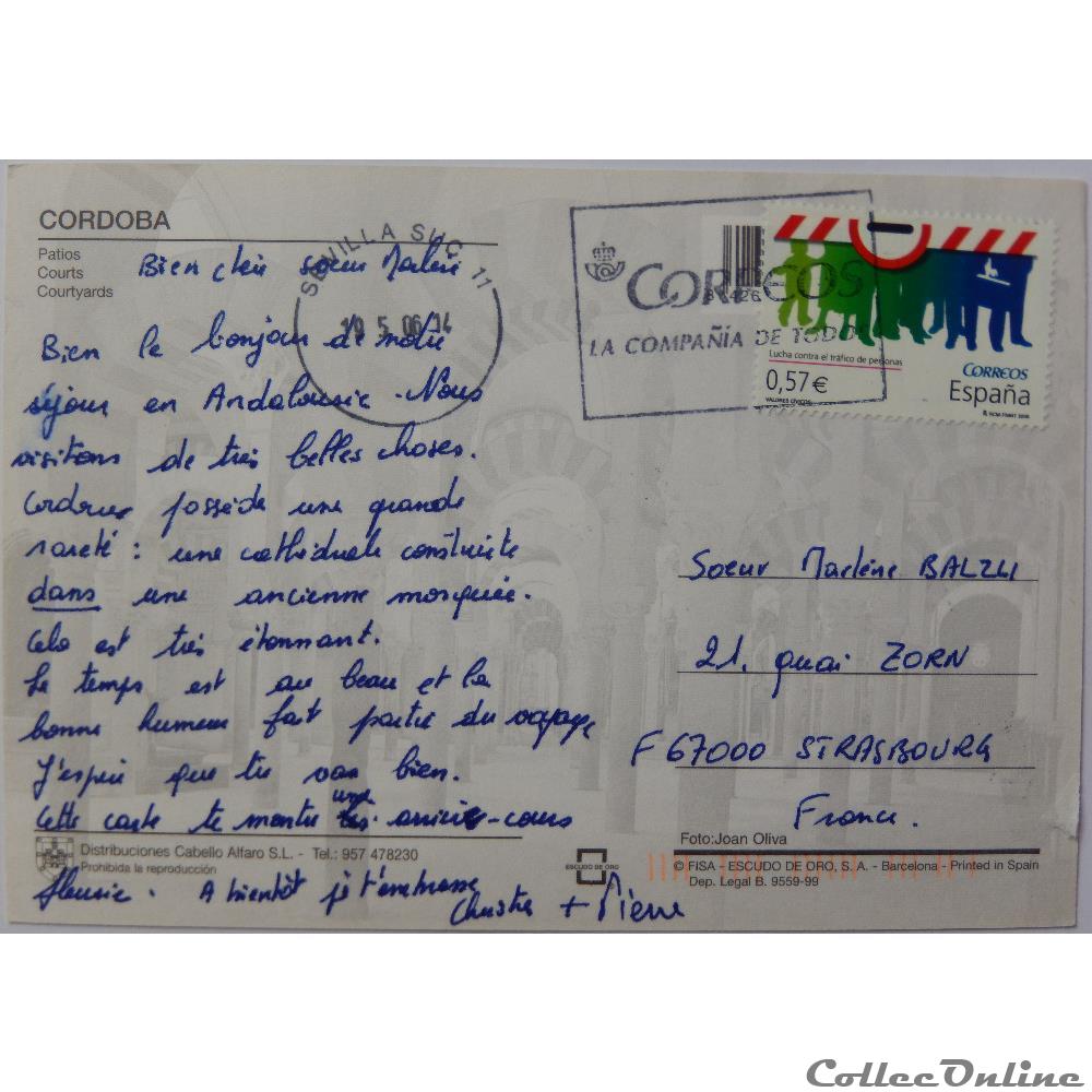 CP d'Espagne, Andalousie, Cordoue carte postale europe languedoc roussillon cp espagne andalousie cordoue