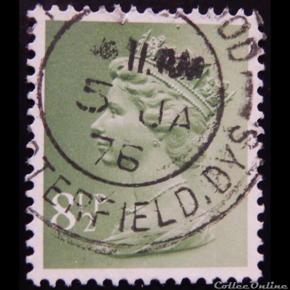 Royaume-Uni 00765 reine Elisabeth II 7p de 1975 timbre europe royaume uni 00765 reine elisabeth ii 7p de 1975