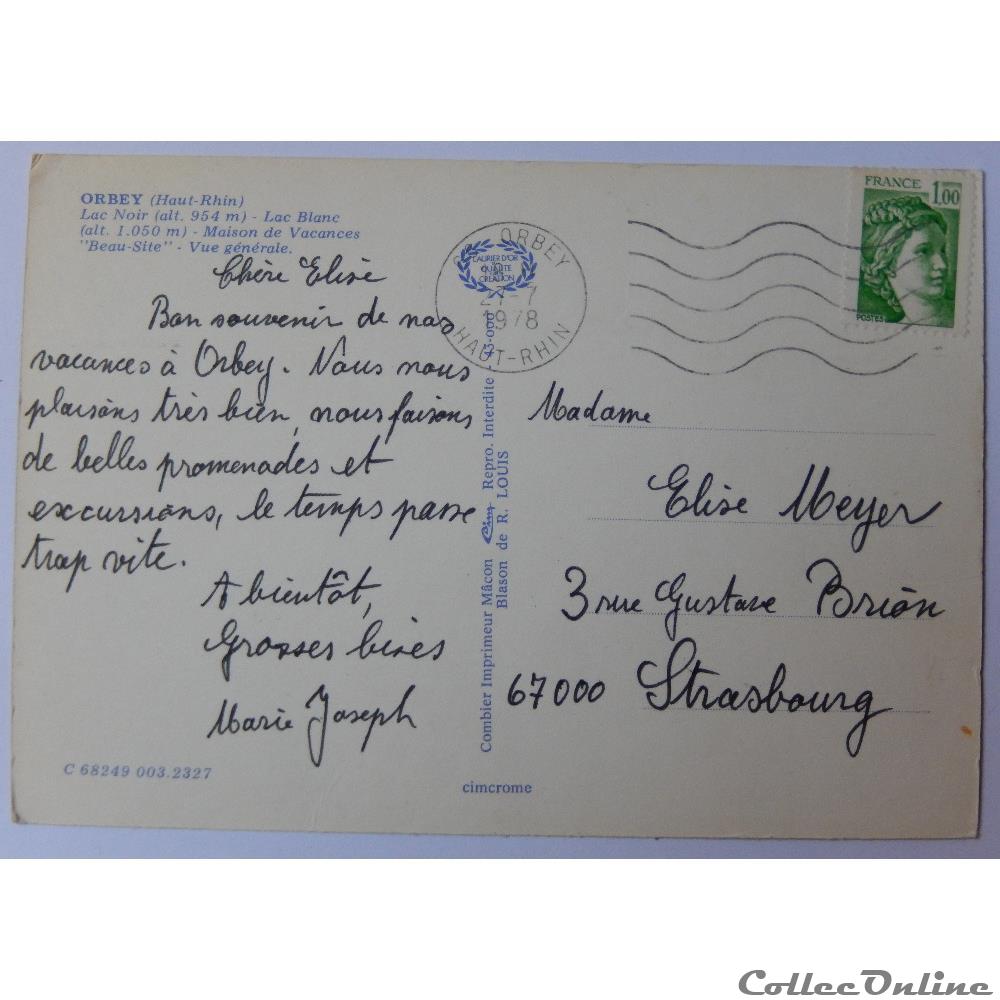 CP du Haut-Rhin, Orbey carte postale france alsace cp du haut rhin orbey
