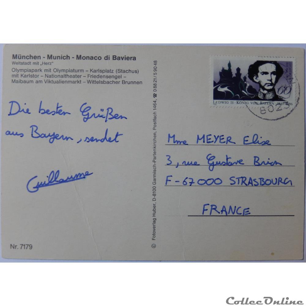 carte postale europe alsace cp allemagne baviere munich
