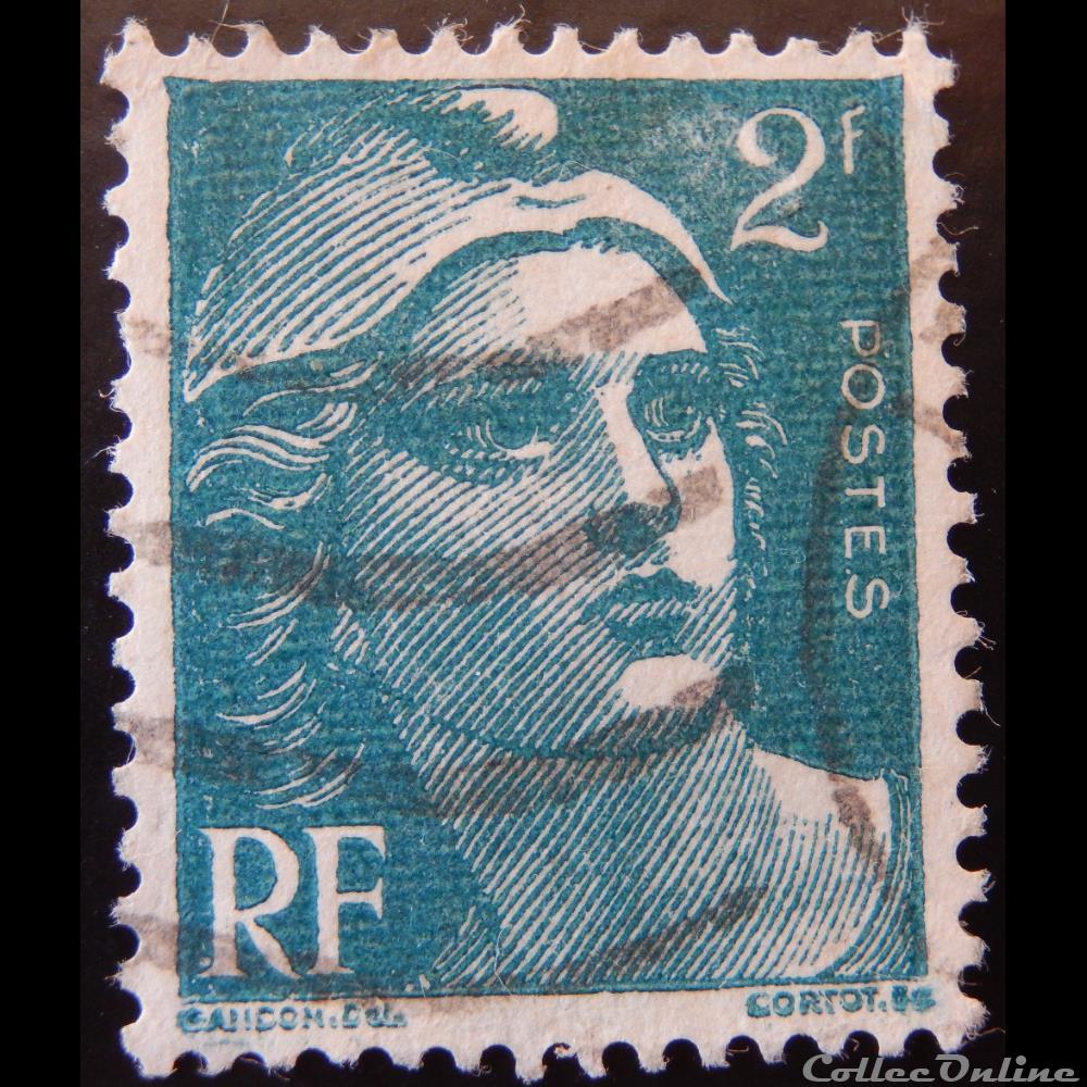 00713 Marianne de Gandon 2 F vert timbre france 00713 marianne de gandon 2 f vert