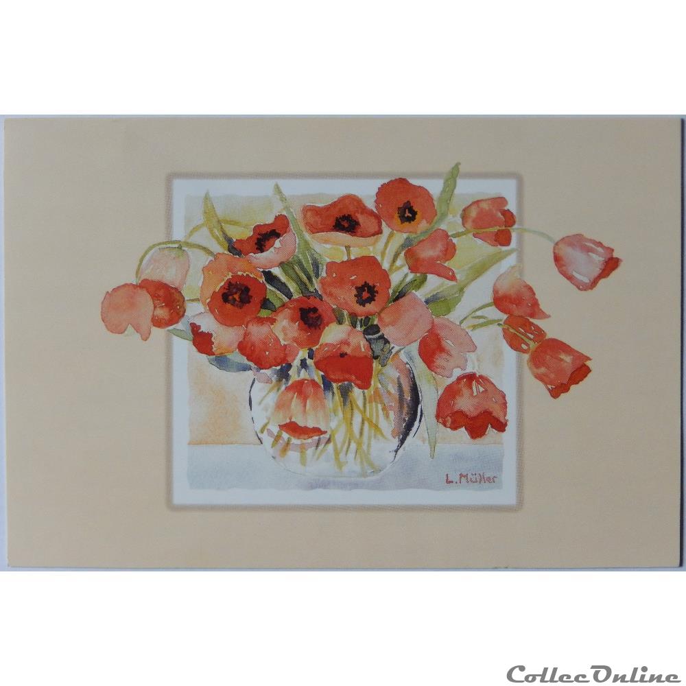 carte postale languedoc roussillon cp peinture tulipes