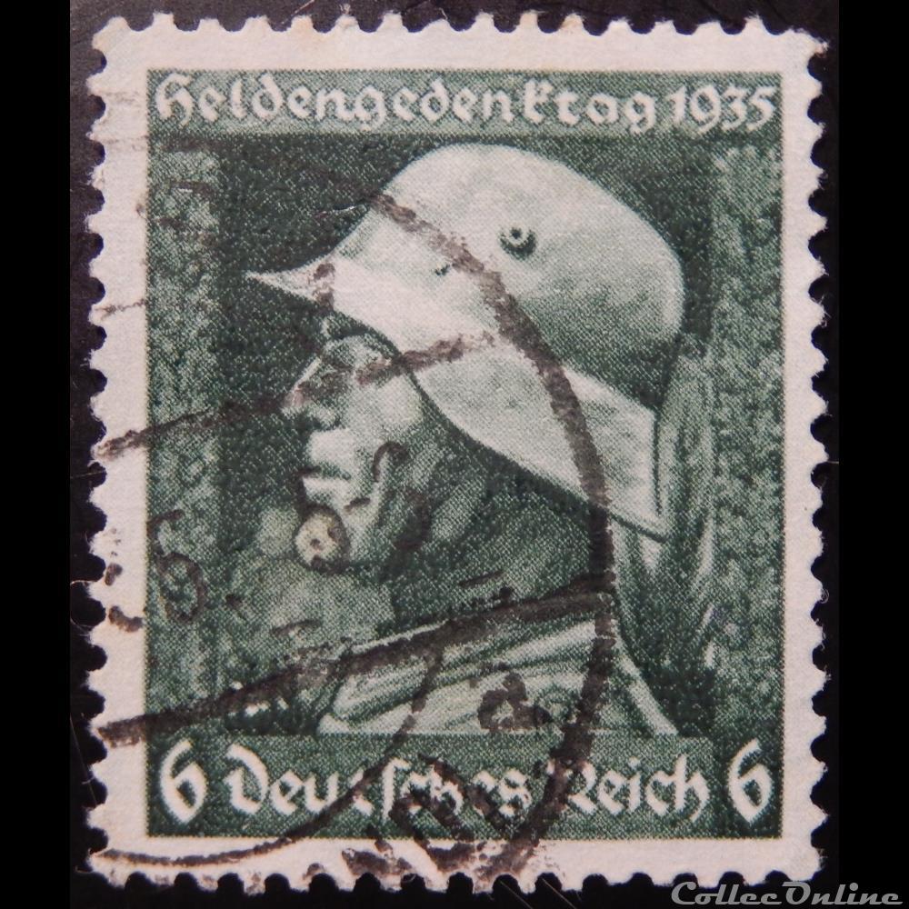 timbre europe allemagne reich 00528 jour en memoire des soldats 6pf de 1935