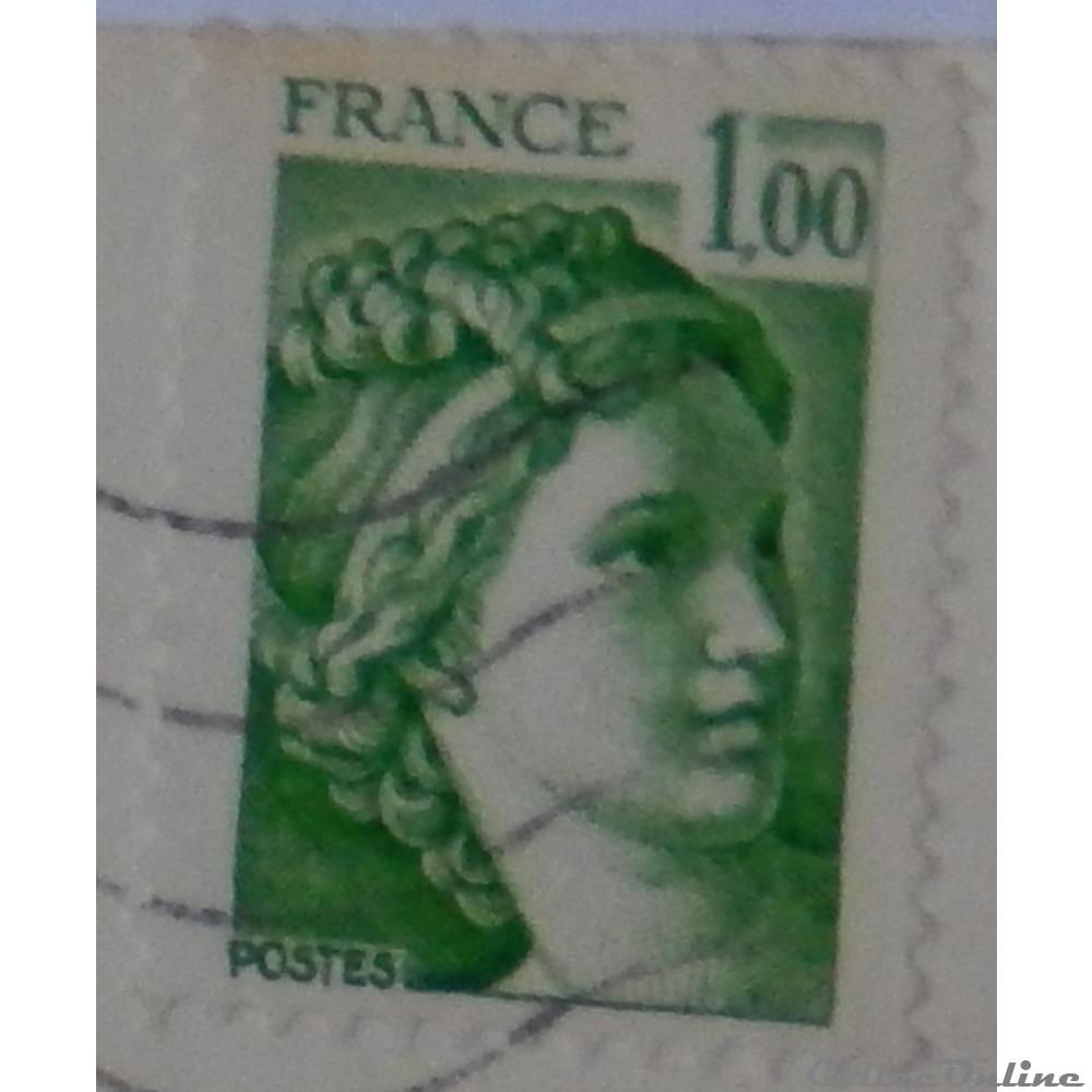 01973 Sabine 1 F00 vert de 1978 4 timbre france 01973 sabine 1 f00 vert de 1978