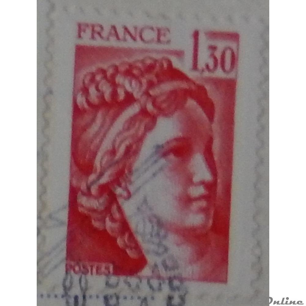02059 Sabine de Gandon 1F30 rouge de 1979 4 timbre france 02059 sabine de gandon 1f30 rouge de 1979