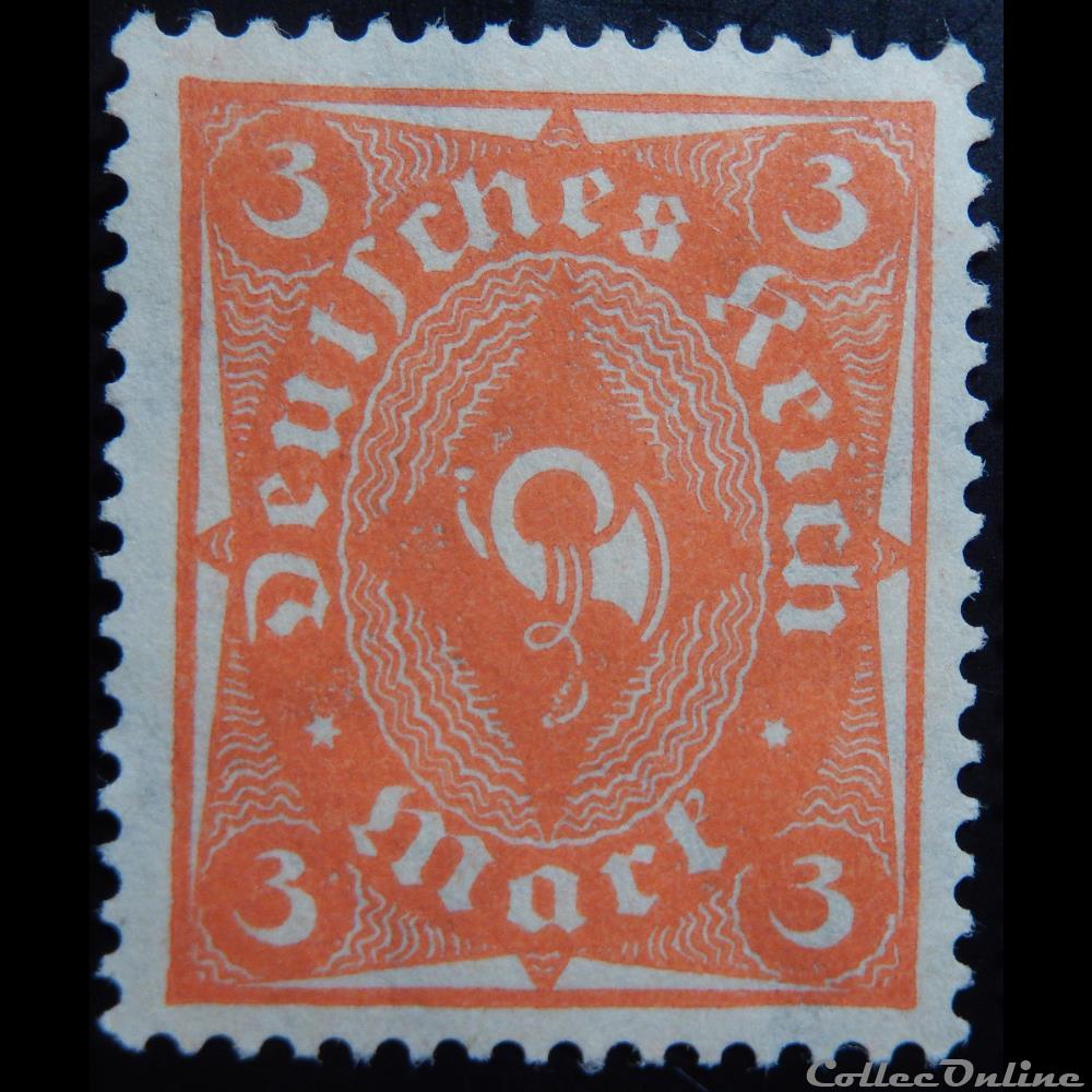 Allemagne Reich 00206 cor postal 3RM de 1922 timbre europe allemagne reich 00206 cor postal 3rm de 1922