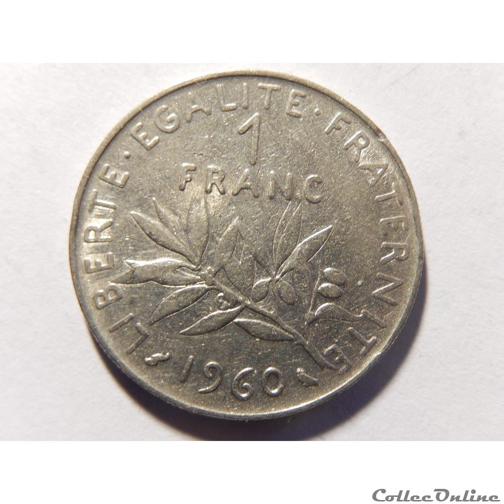 monnaie france moderne 1 franc semeuse 1960
