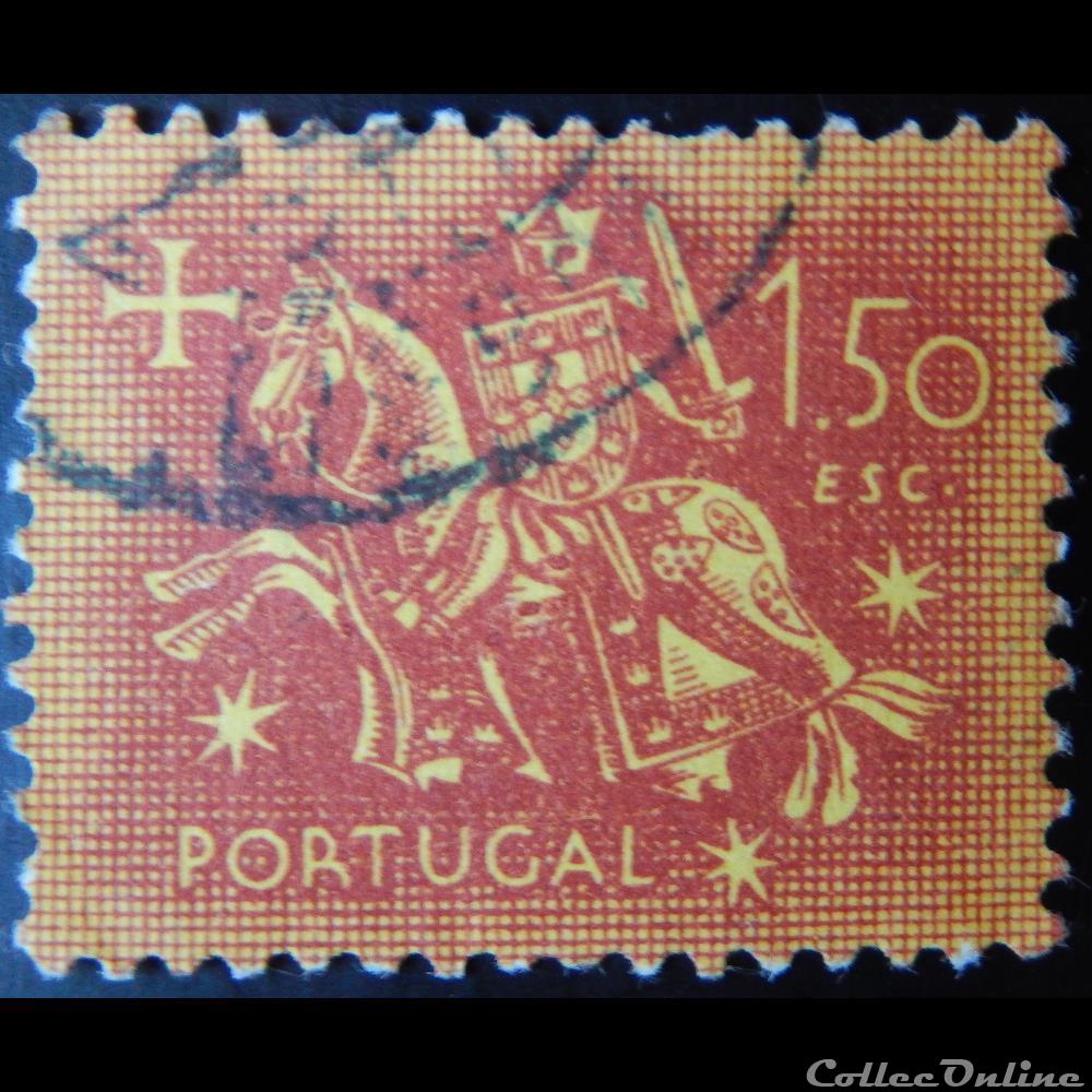 Portugal 00781 chevalier à cheval 1.50$ de 1953 2 timbre europe portugal 00781 chevalier a cheval 1 50 de 1953