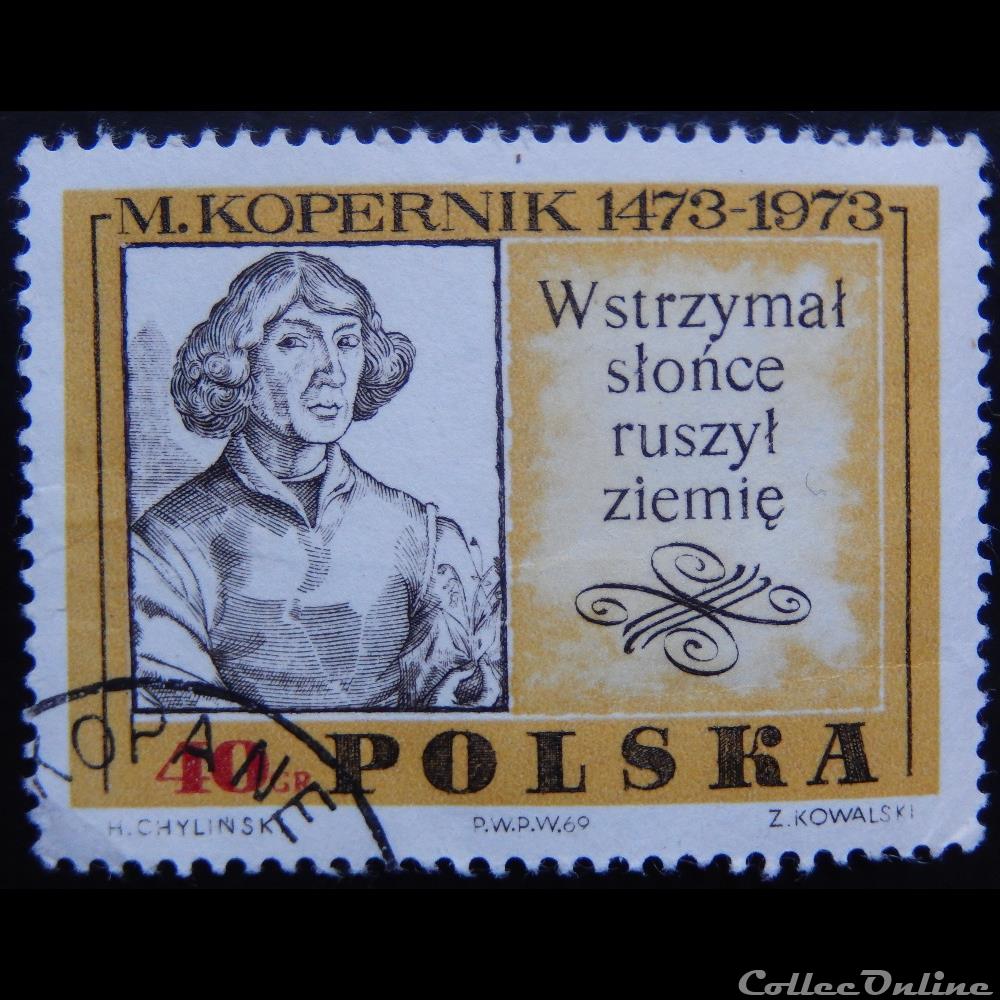 timbre europe pologne 01775 m kopernik 40gr de 1969