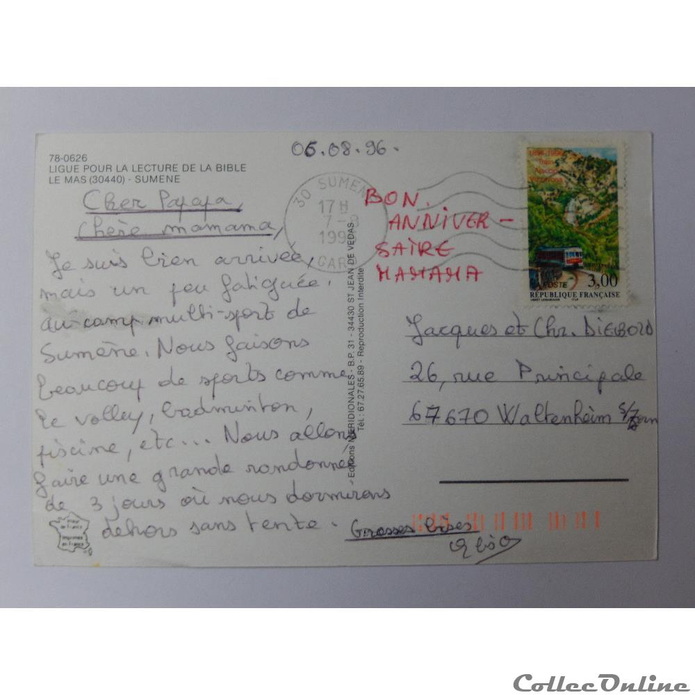 CP du Gard, Sumène, le Mas de la LLB carte postale france languedoc roussillon cp du gard sumene le mas de la llb
