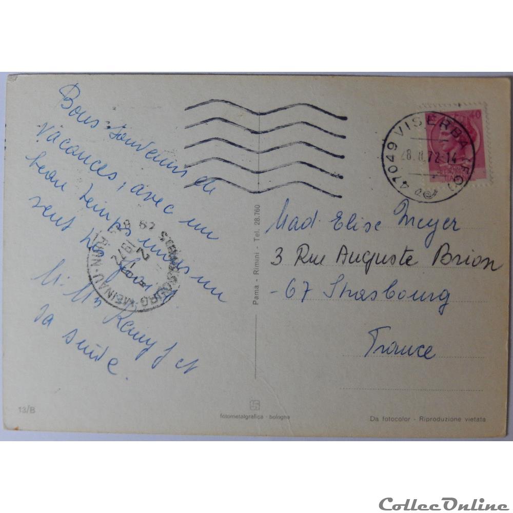 carte postale europe languedoc roussillon cpa italie emilie romagne viserbella