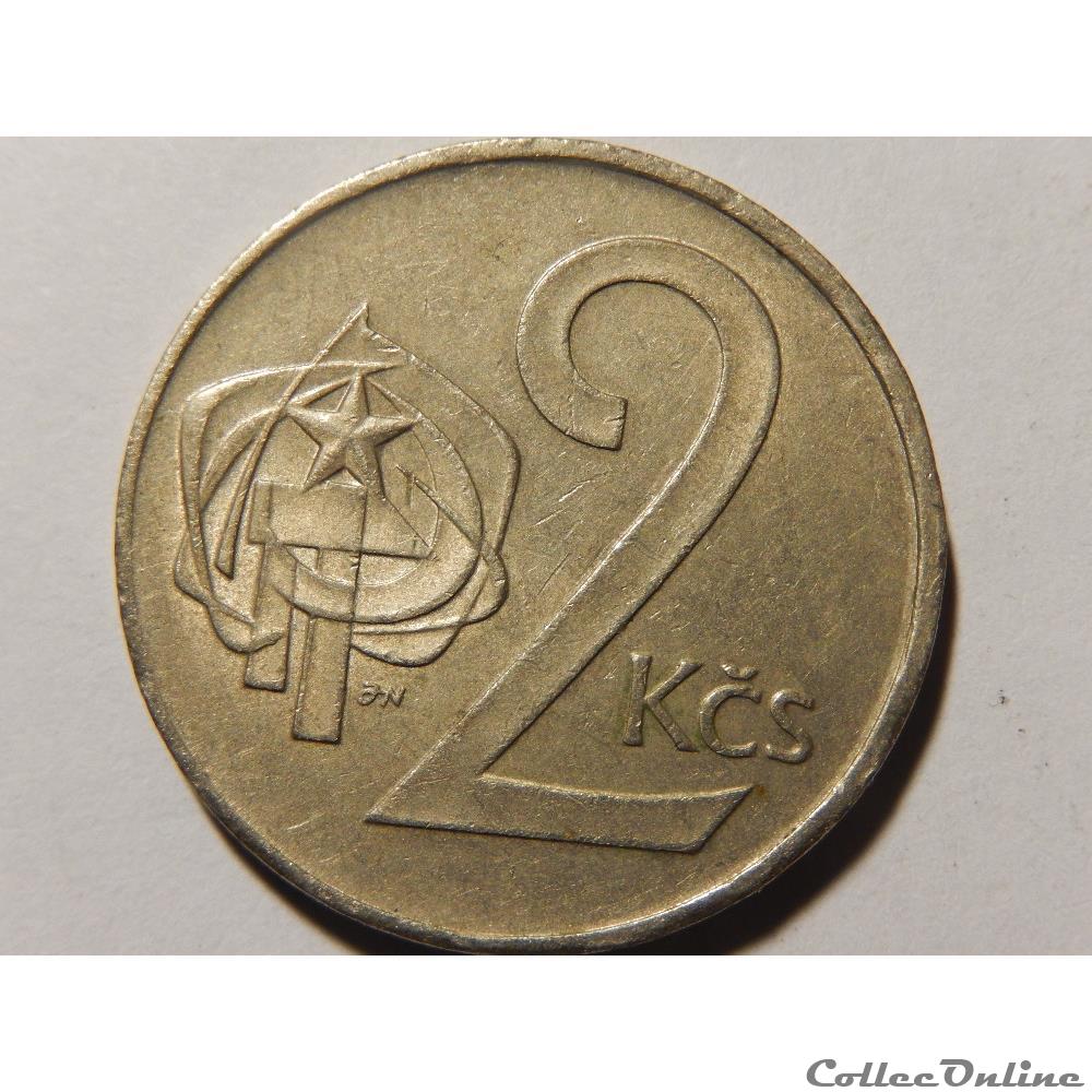 Tchécoslovaquie, 2 koruny de 1980 monnaie monde republique tcheque tchecoslovaquie 2 koruny de 1980