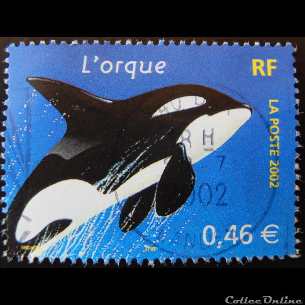 03487 Animaux marins L'orque 0.46€ de 2002 timbre france 03487 animaux marins orque 0 46 de 2002