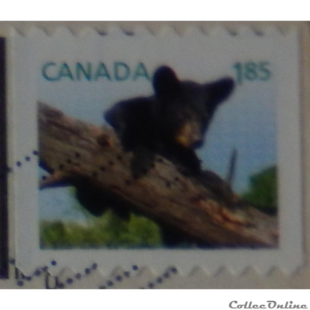 Canada 02806 Ours noir 1.85$ de 2013 2 timbre amerique canadum canada 02806 ours noir 1 85 de 2013