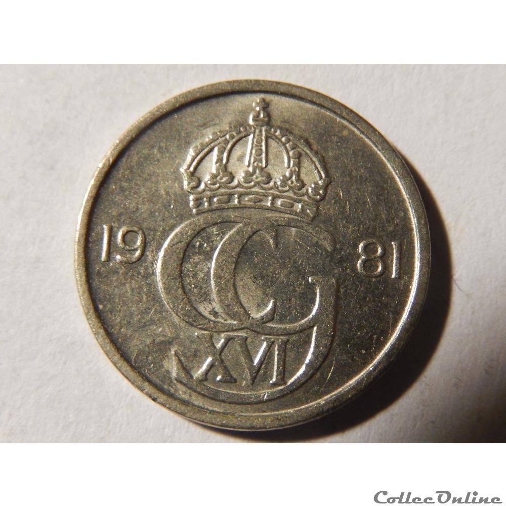 Suède, 10 öre de 1981 2 monnaie monde suede 10 ore de 1981
