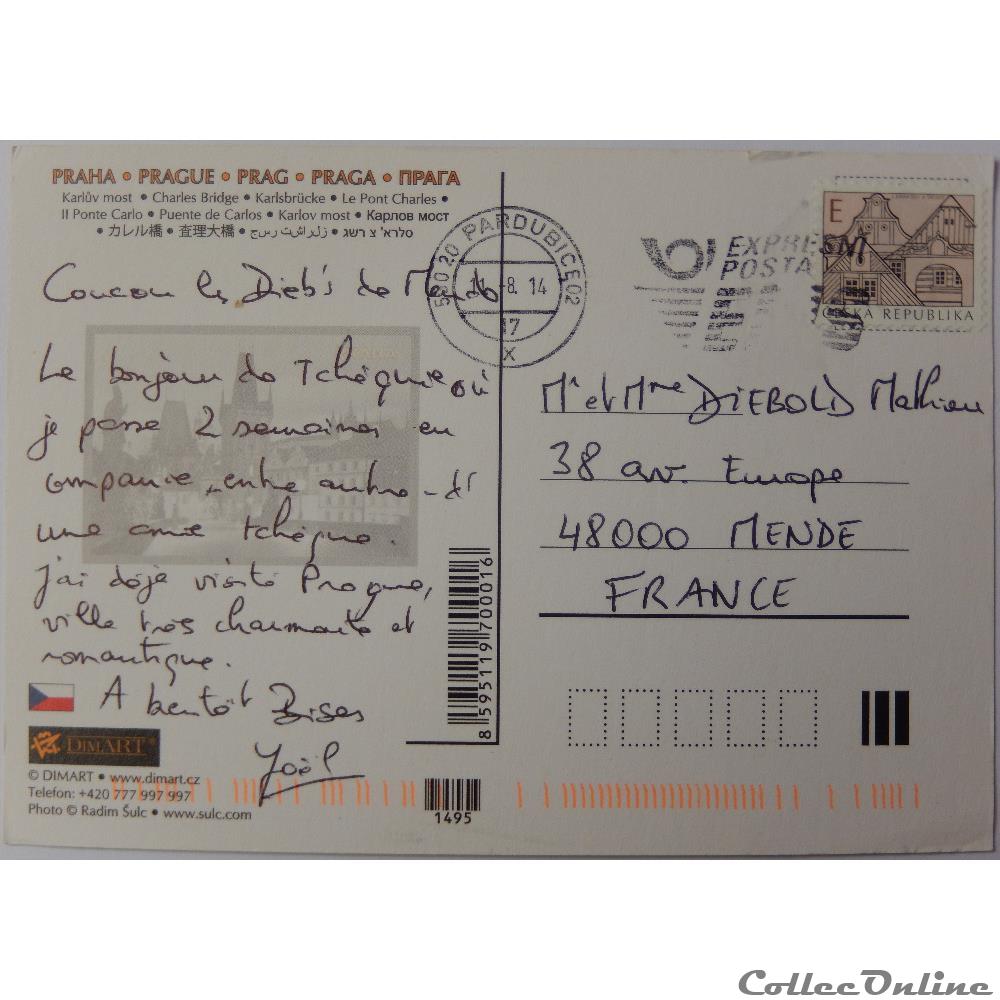 CP de la république Tchèque, Prague carte postale europe midi pyrenee cp de la republique tcheque prague