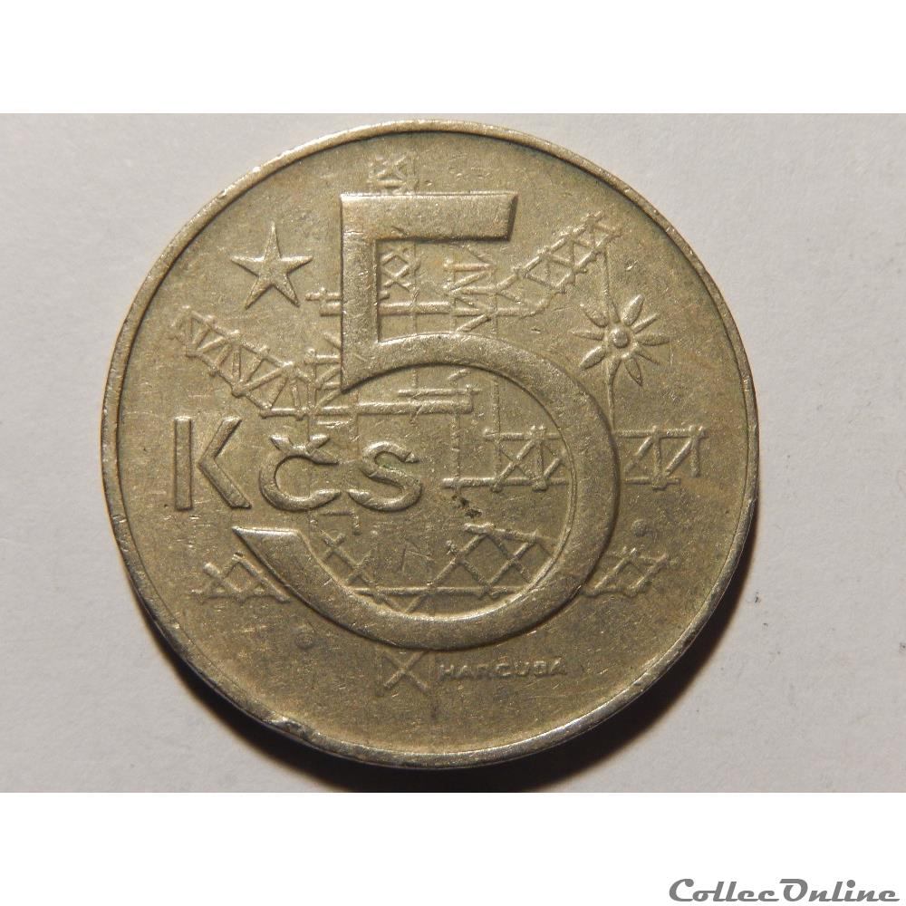 Tchécoslovaquie, 5 korun de 1978 monnaie monde republique tcheque tchecoslovaquie 5 korun de 1978