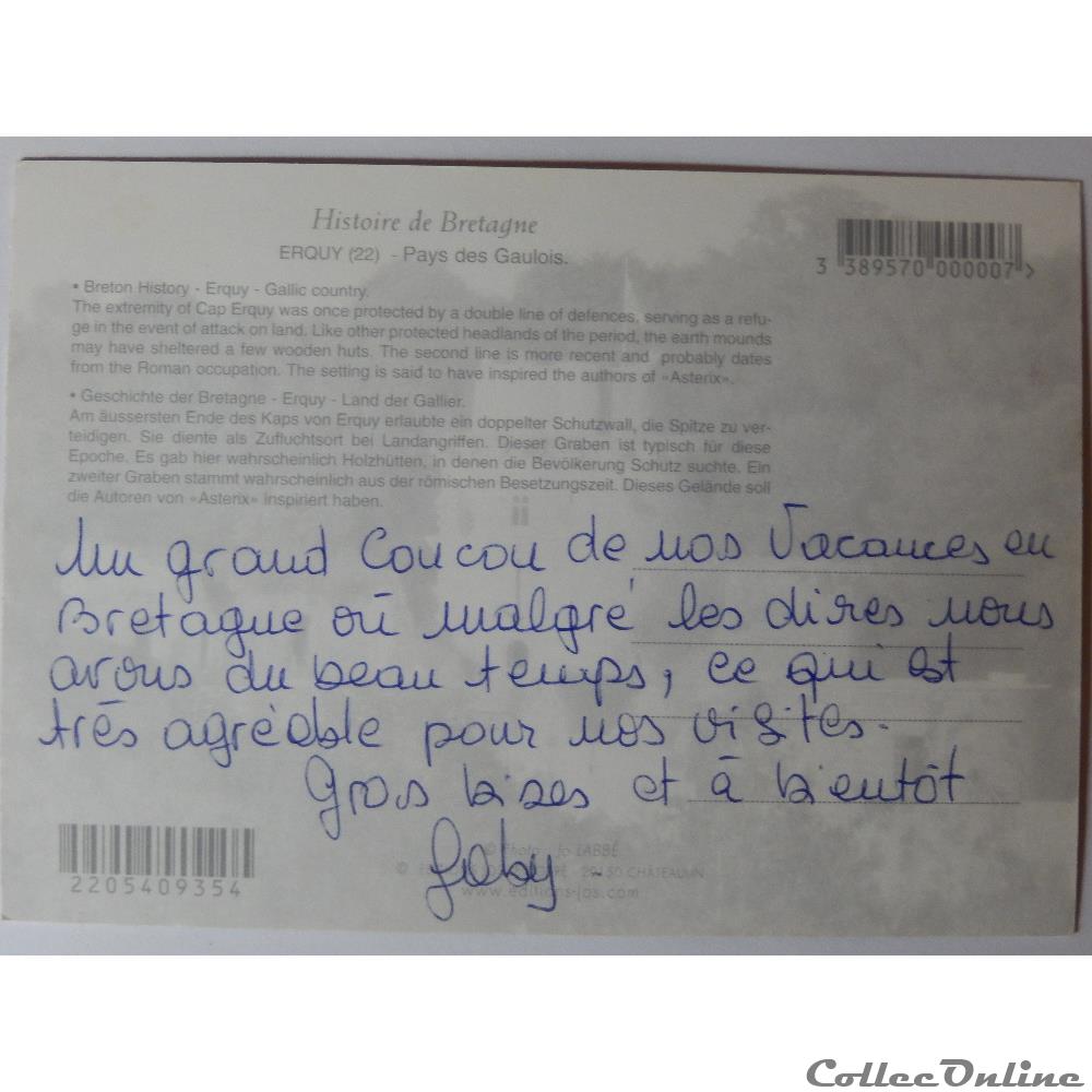 CP des Côtes-d'Armor, Erquy carte postale france bretagne cp des cotes armor erquy