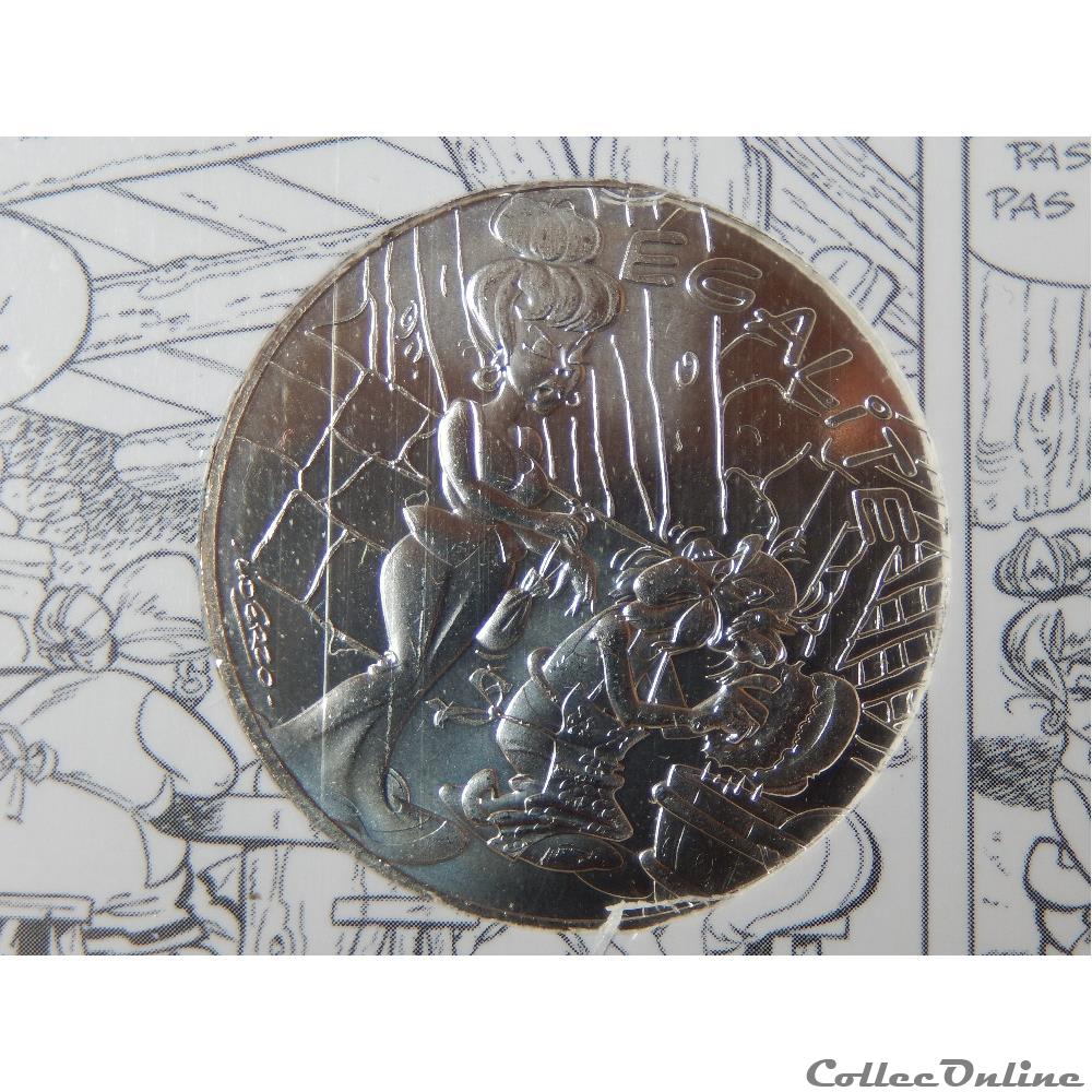 10 euros, Astérix et l'égalité Vaisselle 2015 monnaie france espagne 10 euros asterix et egalite vaisselle 2015