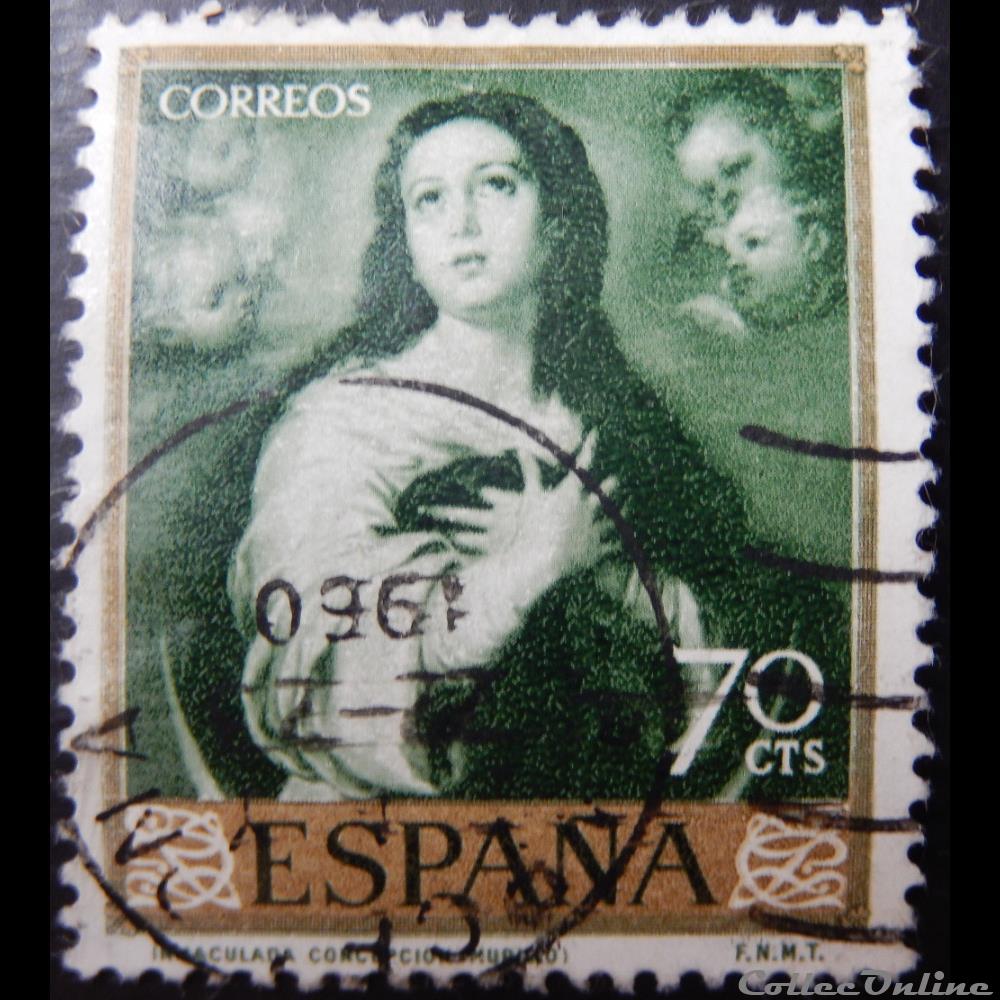 Espagne 00958 peinture de Bartolomé Esteban Murillo 70c de 1960 timbre europe espagne 00958 peinture de bartolome esteban murillo 70c de 1960