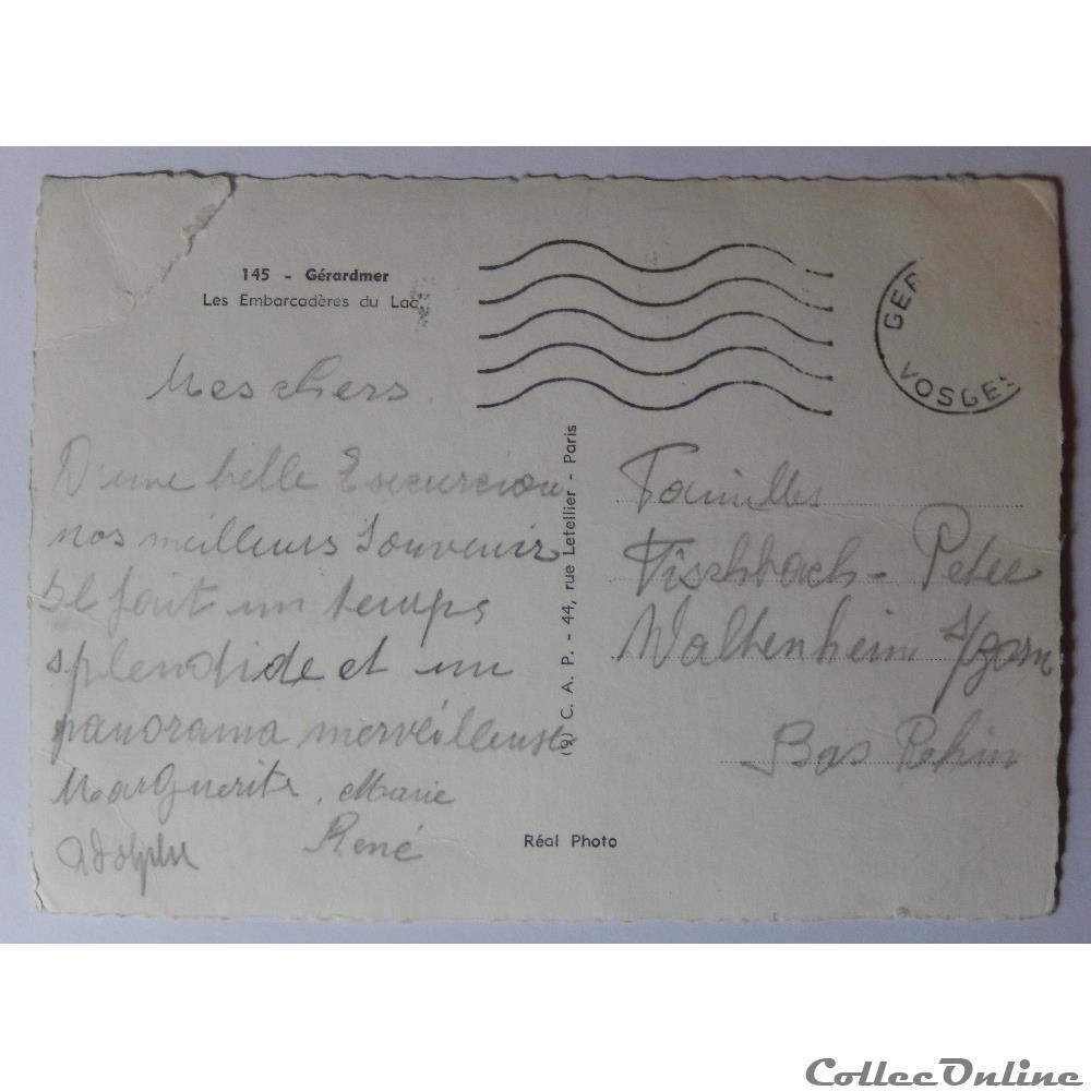 carte postale france lorraine cpa des vosges gerardmer les embarcaderes du lac