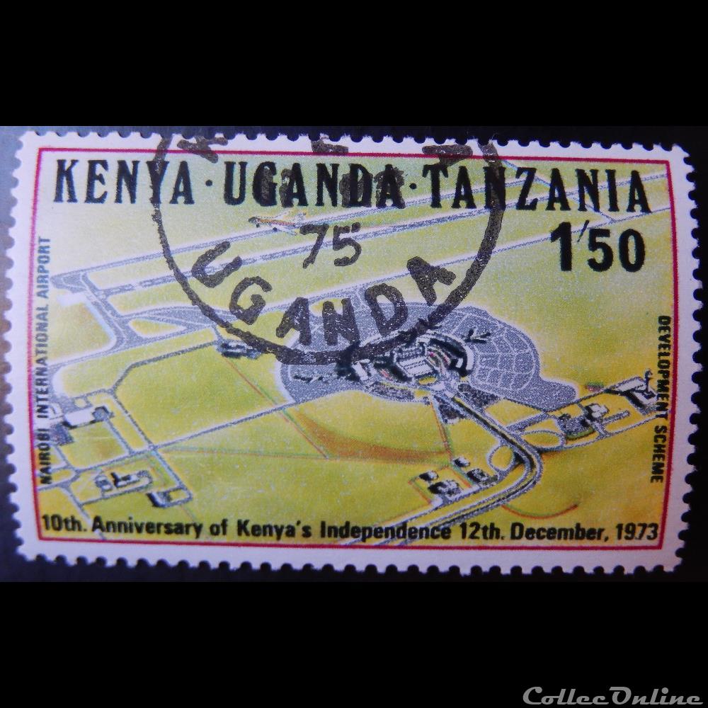 timbre afrique kenya communaute est africaine 0262 aeroport international de nairobi de 1973 1 50s