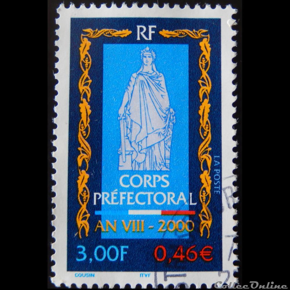03300 Corps Préfectoral An VIII-2000 3 F - 0,46 € de 2000 timbre france 03300 corps prefectoral an viii 2000 3 f 0 46 de 2000