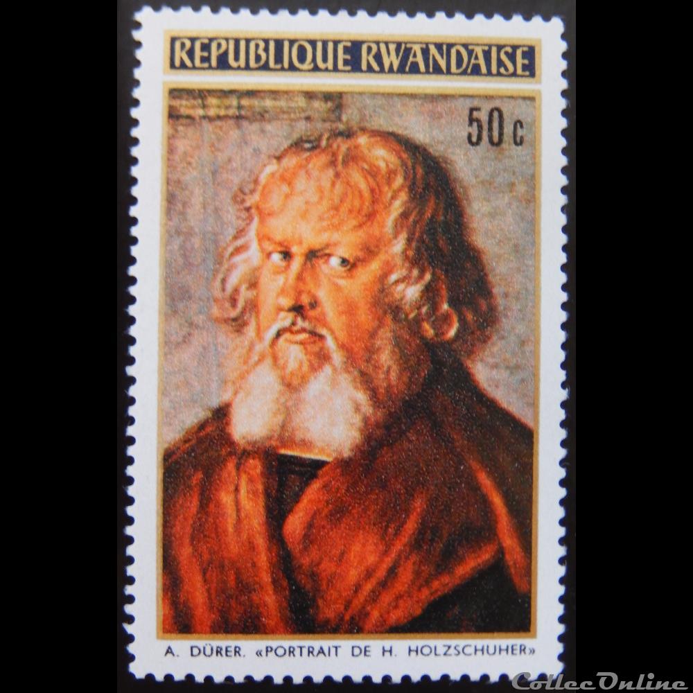 Rwanda 00432 peinture de Albert Dürer 50c de 1971 timbre afrique rwandum rwanda 00432 peinture de albert durer 50c de 1971