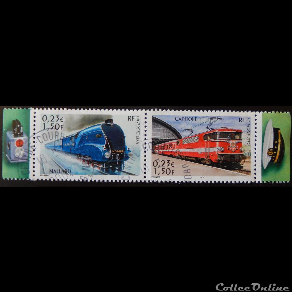 03412 Les légendes du rail Capitole 0,23 € - 1F50 de 2001 2 timbre france 03412 les legendes du rail capitole 0 23 1f50 de 2001