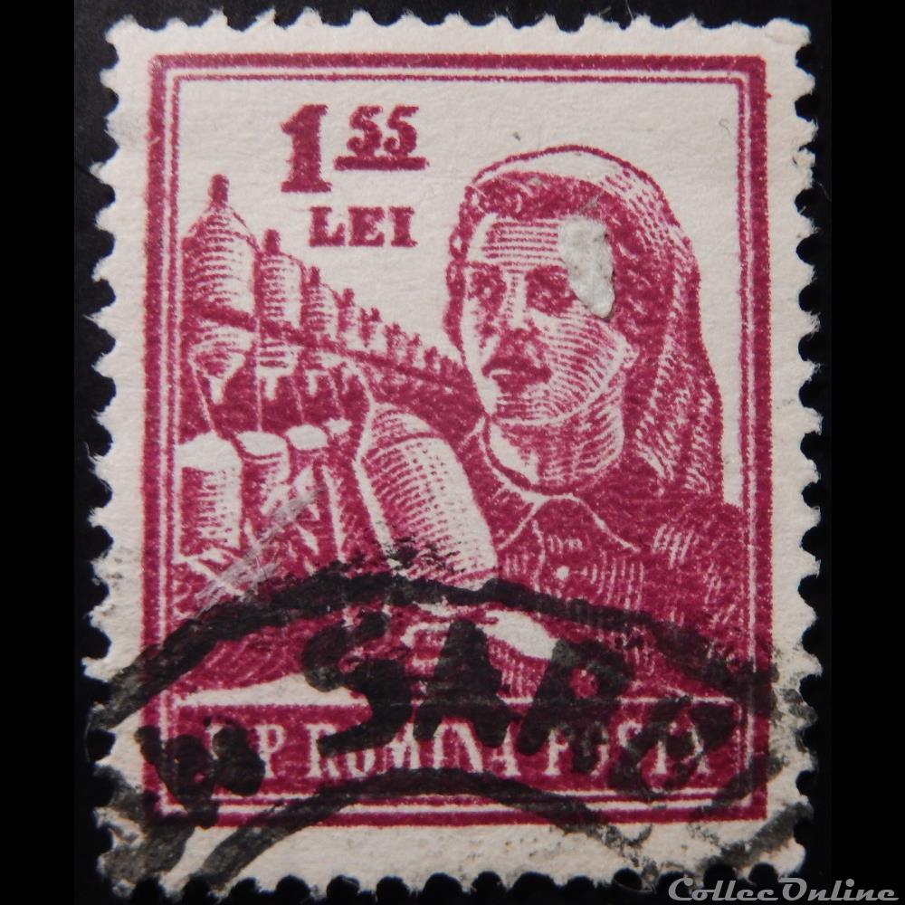 timbre europe roumanie 01391 ouvrier textile 1 55 leni de 1955