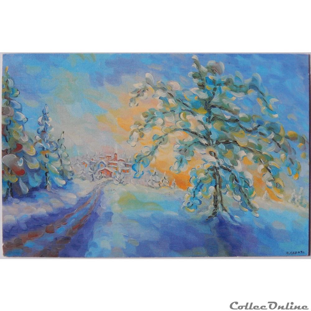 CP Peinture paysage hivernal carte postale provence cote d azur cp peinture paysage hivernal