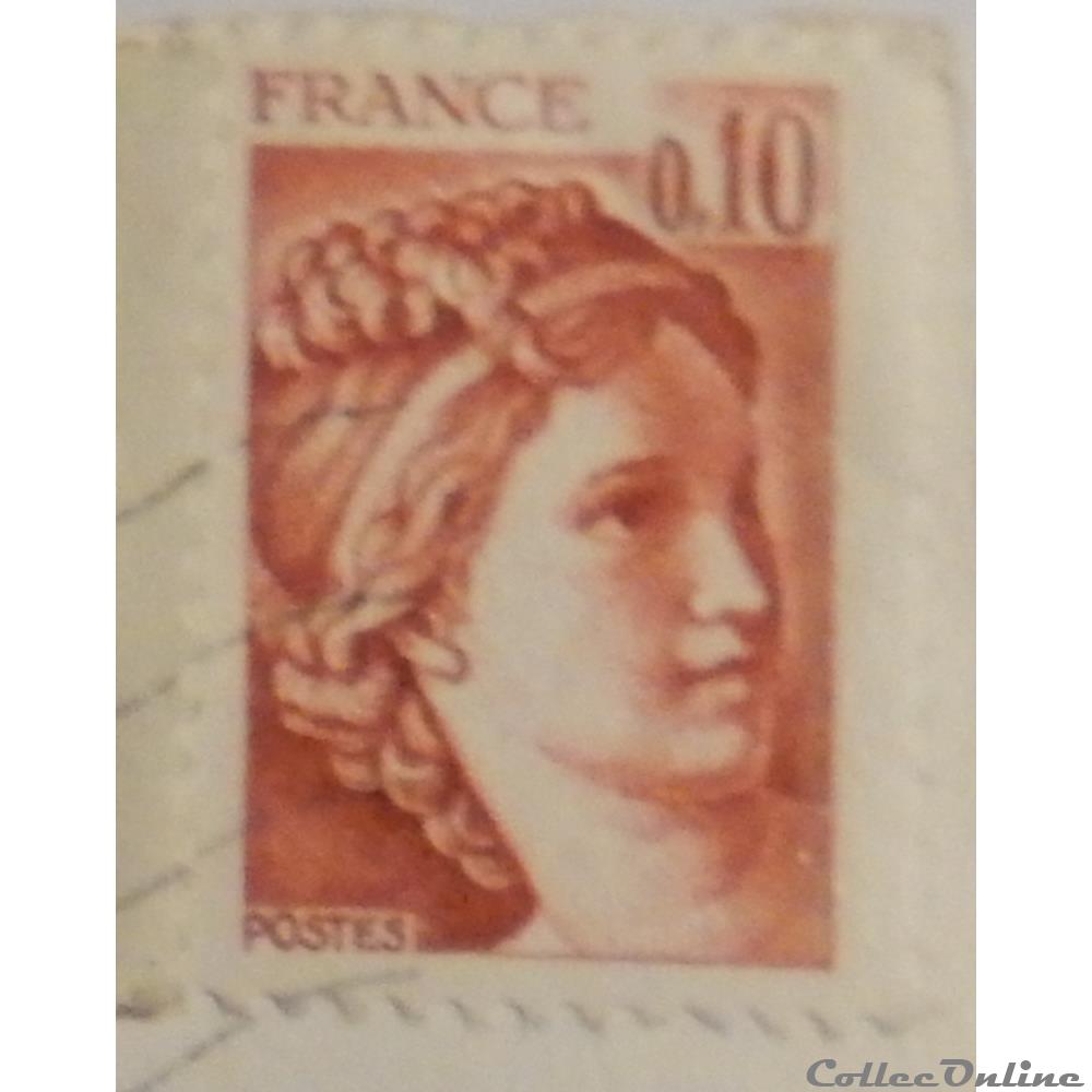 01965 Sabine 0 F 10 rouge-brun 2 timbre france 01965 sabine 0 f 10 rouge brun