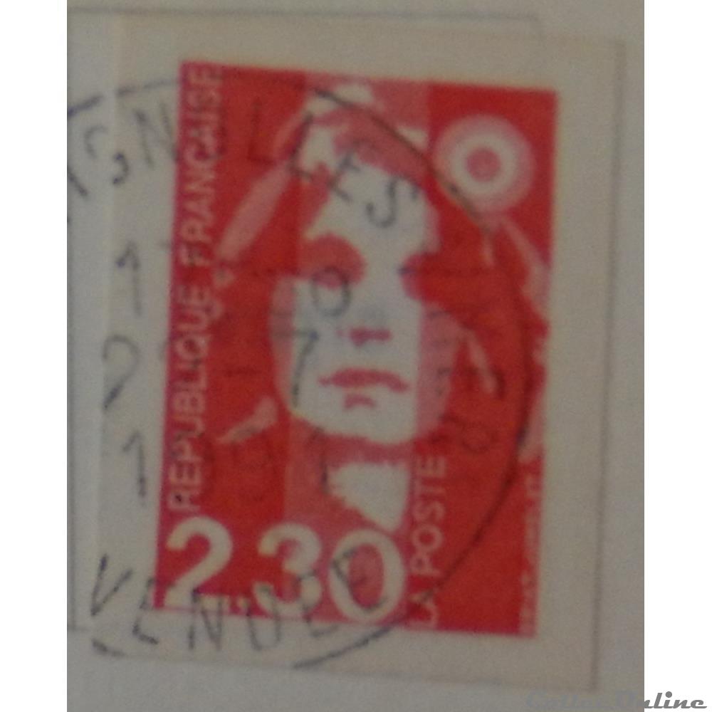 timbre france 02630 marianne de briat rouge 2 30f de 1990