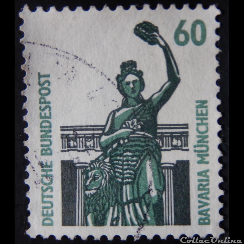 timbre europe allemagne rfa 01168 bavaria munchen 60pf de 1987