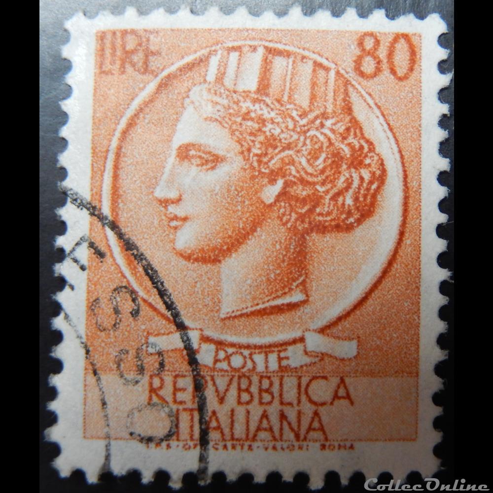 timbre europe italie 00655 piece de syracuse 80 lires de 1953