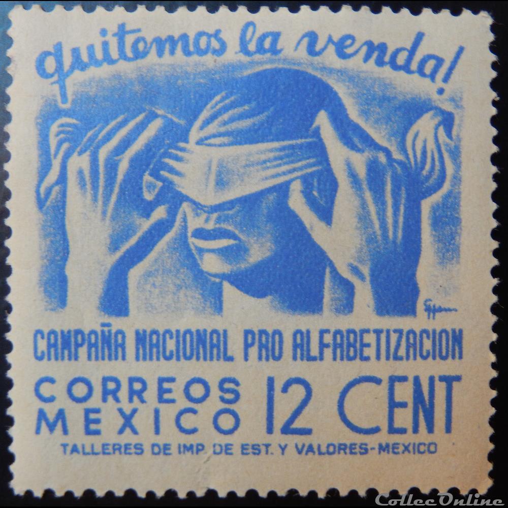 Mexique 00598 enlevons le bandage 12c de 1945 timbre amerique mexique 00598 enlevons le bandage 12c de 1945