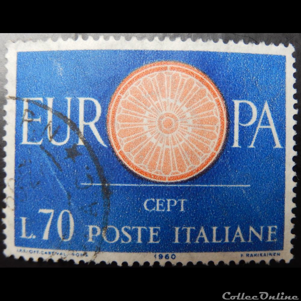 timbre europe italie 00823 europa cept 70 lires de 1960