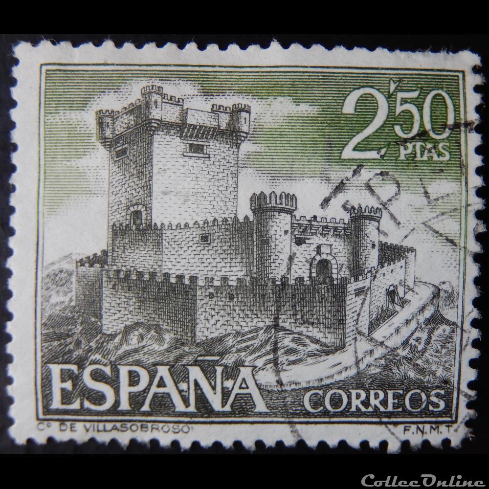 Espagne 01543 château de Villasobroso 2.50Ptas de 1968 timbre europe espagne 01543 chateau de villasobroso 2 50ptas de 1968