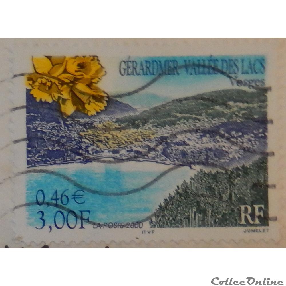 03311 Gérardmer, vallée des lacs 3 F - 0,46 € de 2000 timbre france 03311 gerardmer vallee des lacs 3 f 0 46 de 2000