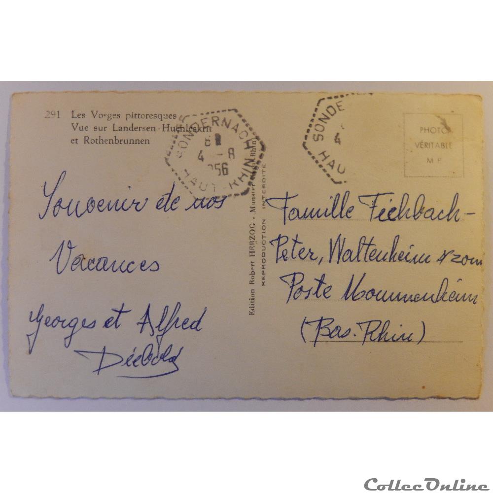 carte postale france alsace cpa de landersen huenleskrit et rothenbrunnen haut rhin