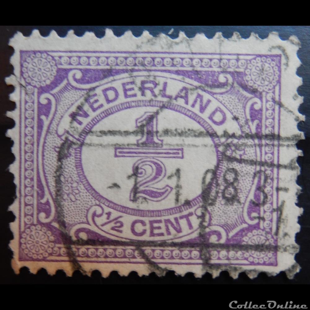 Pays-Bas 00065 chiffre 1/2c de 1899 timbre europe pays bas 00065 chiffre 1 2c de 1899