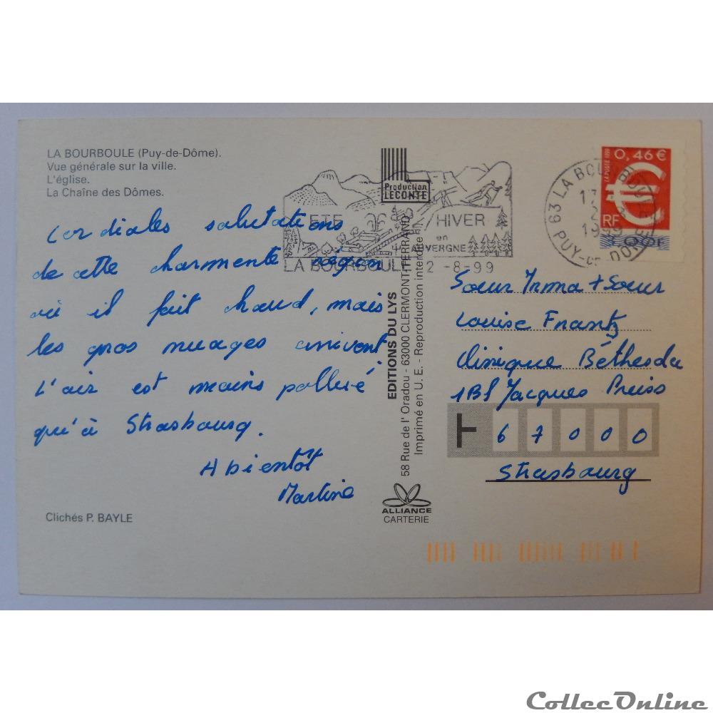 carte postale france auvergne cp du puy de dome la bourboule