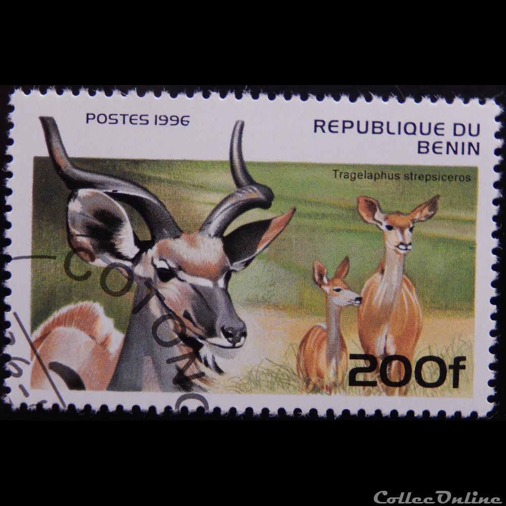 timbre afrique benin 00710by grand koudou 200f de 1996