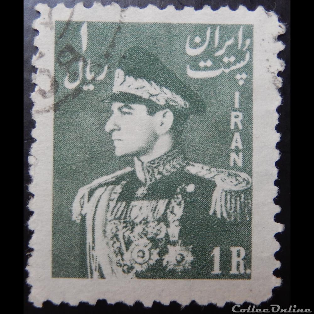 Iran 00769 Mohammad Reza Shah Pahlavi 1R de 1951 timbre asie iran 00769 mohammad reza shah pahlavi 1r de 1951