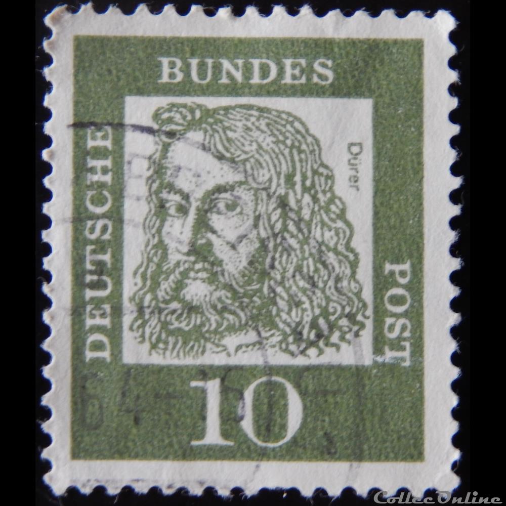 Allemagne RFA 00223 Albrecht Dürer 10pf de 1961 2 timbre europe allemagne rfa 00223 albrecht durer 10pf de 1961
