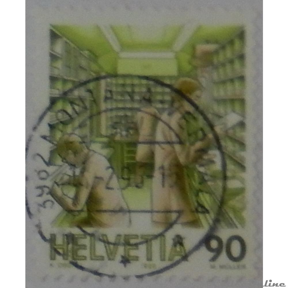 Suisse 01255a centre de tri 90cts de 1986 timbre europe suisse 01255a centre de tri 90cts de 1986