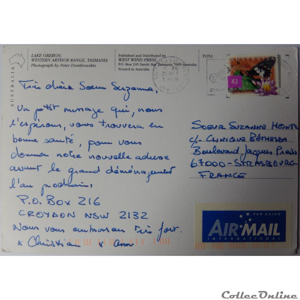 carte postale autre ile de france cp australie tasmanie lake oberon