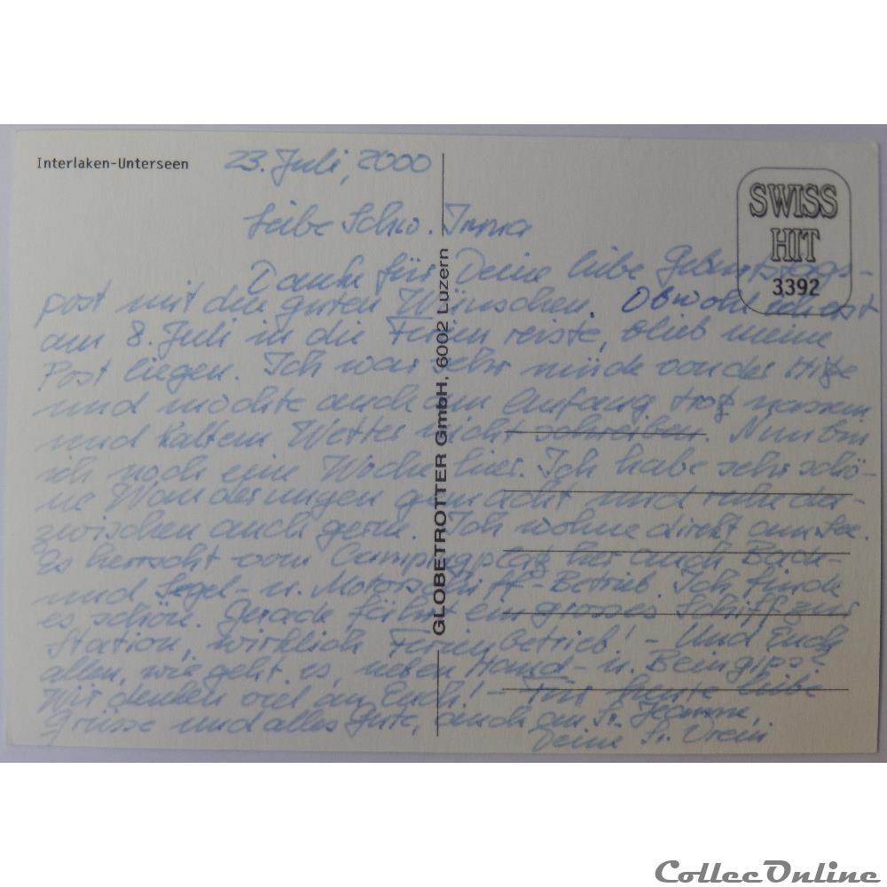 CP de Suisse, Berne, Unterseen carte postale europe centre cp de suisse berne unterseen