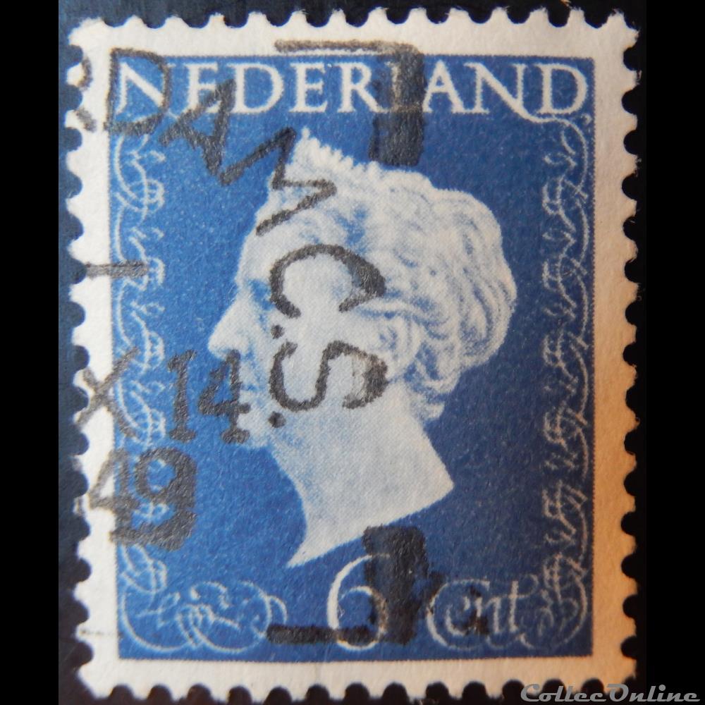 timbre europe pays bas 00467a reine wilhelmina 6c de 1948